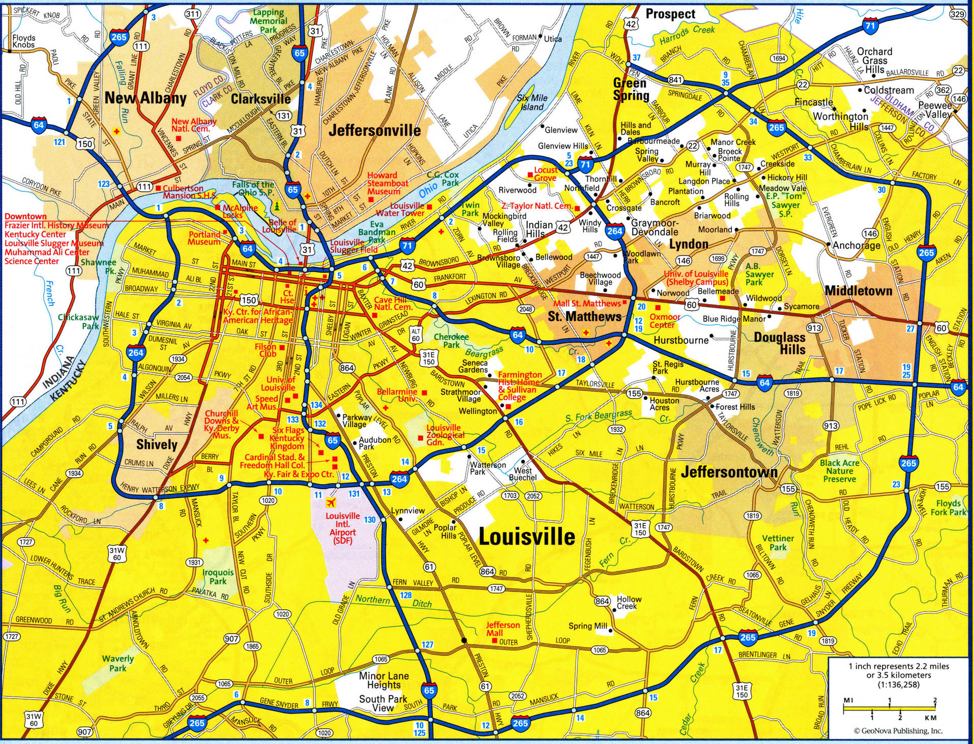 map of Louisville city