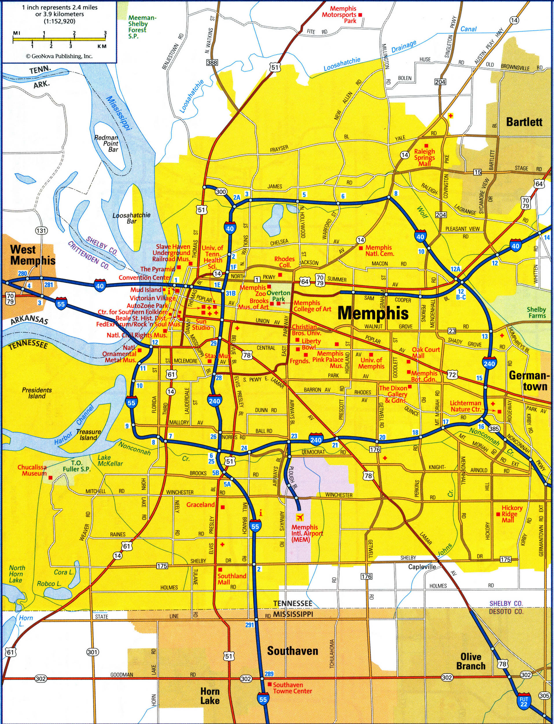  map of Memphis city