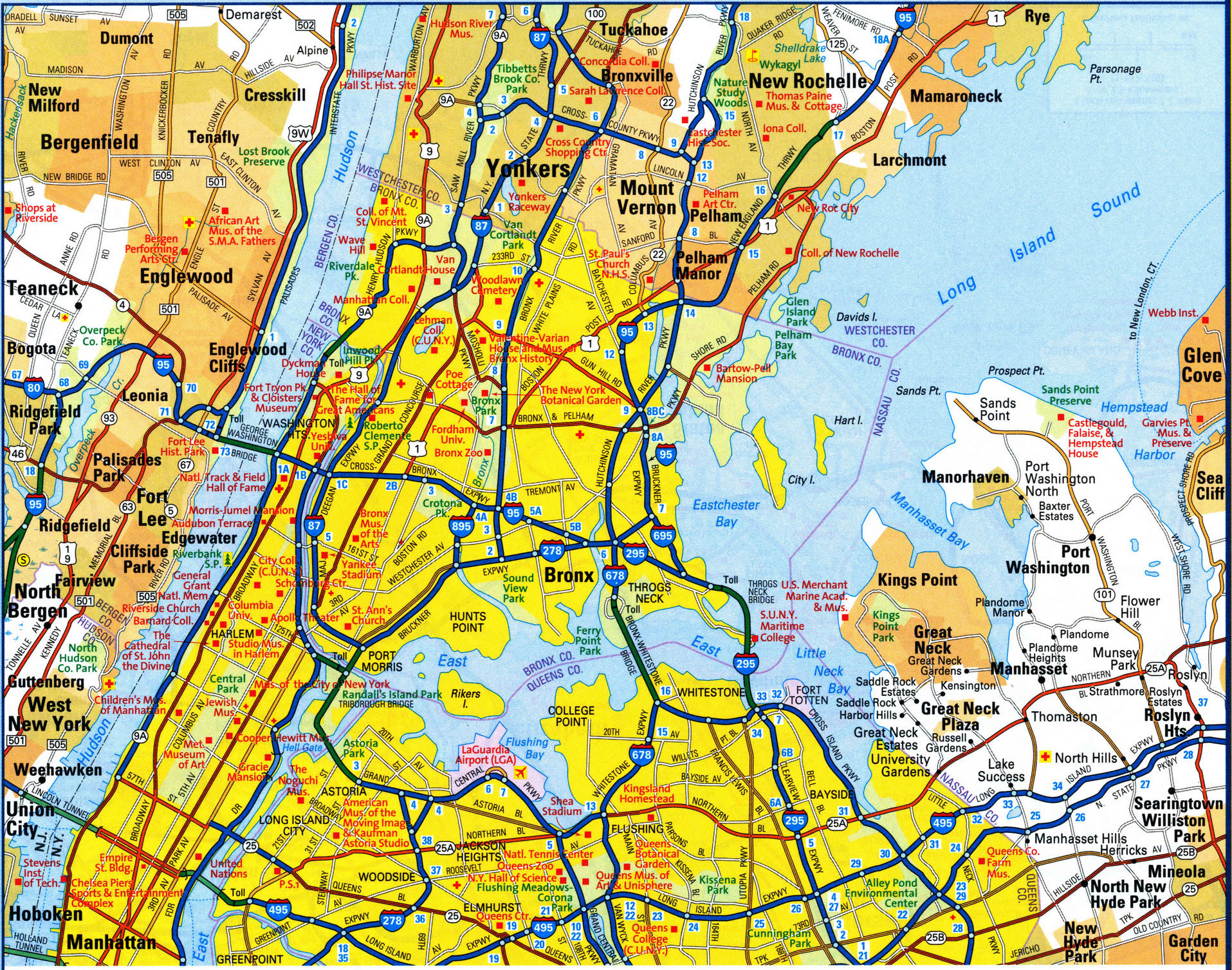Map of Eastern New York city