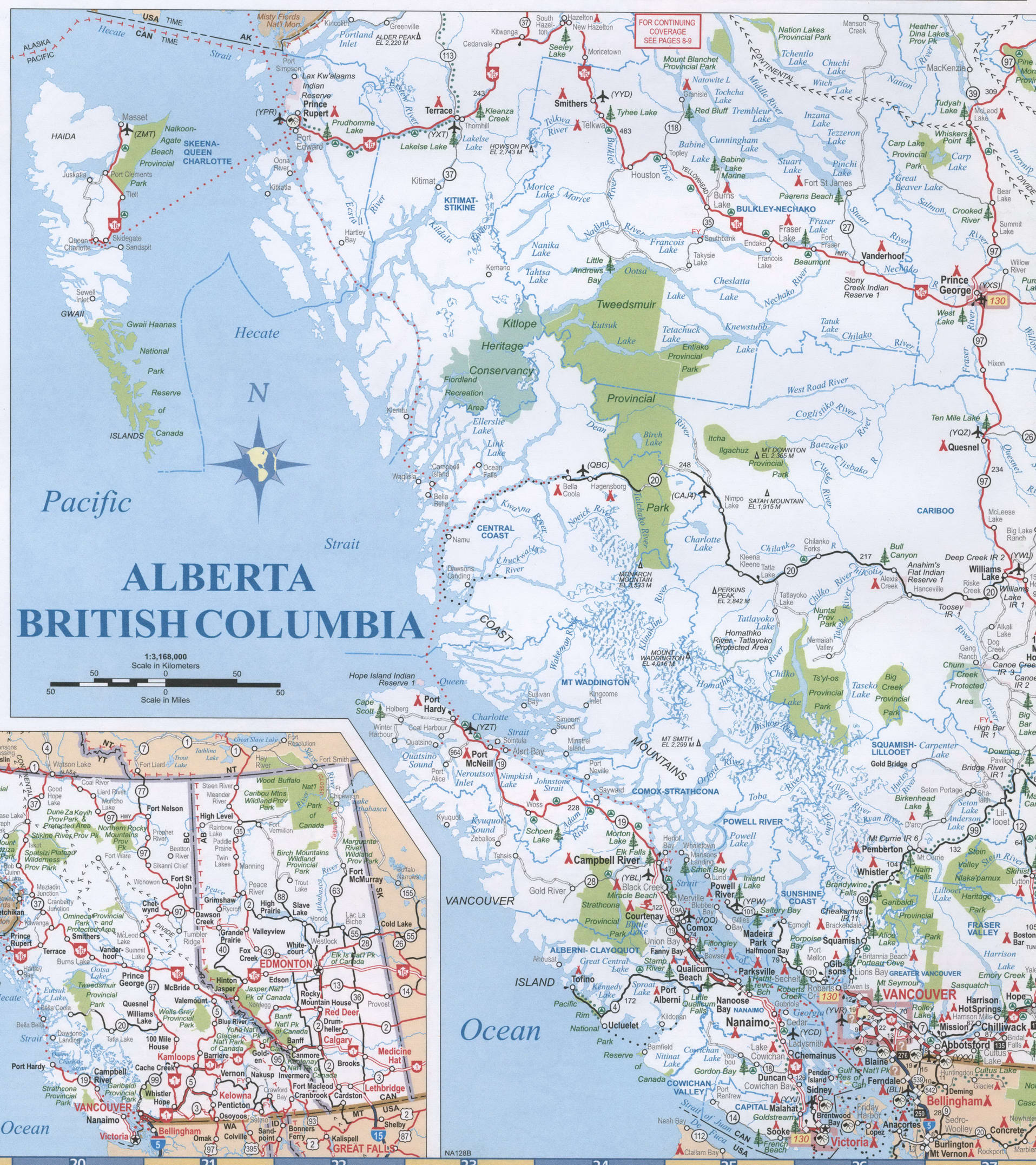 British Columbia And Alberta Maphighways Road Map Of British Columbia
