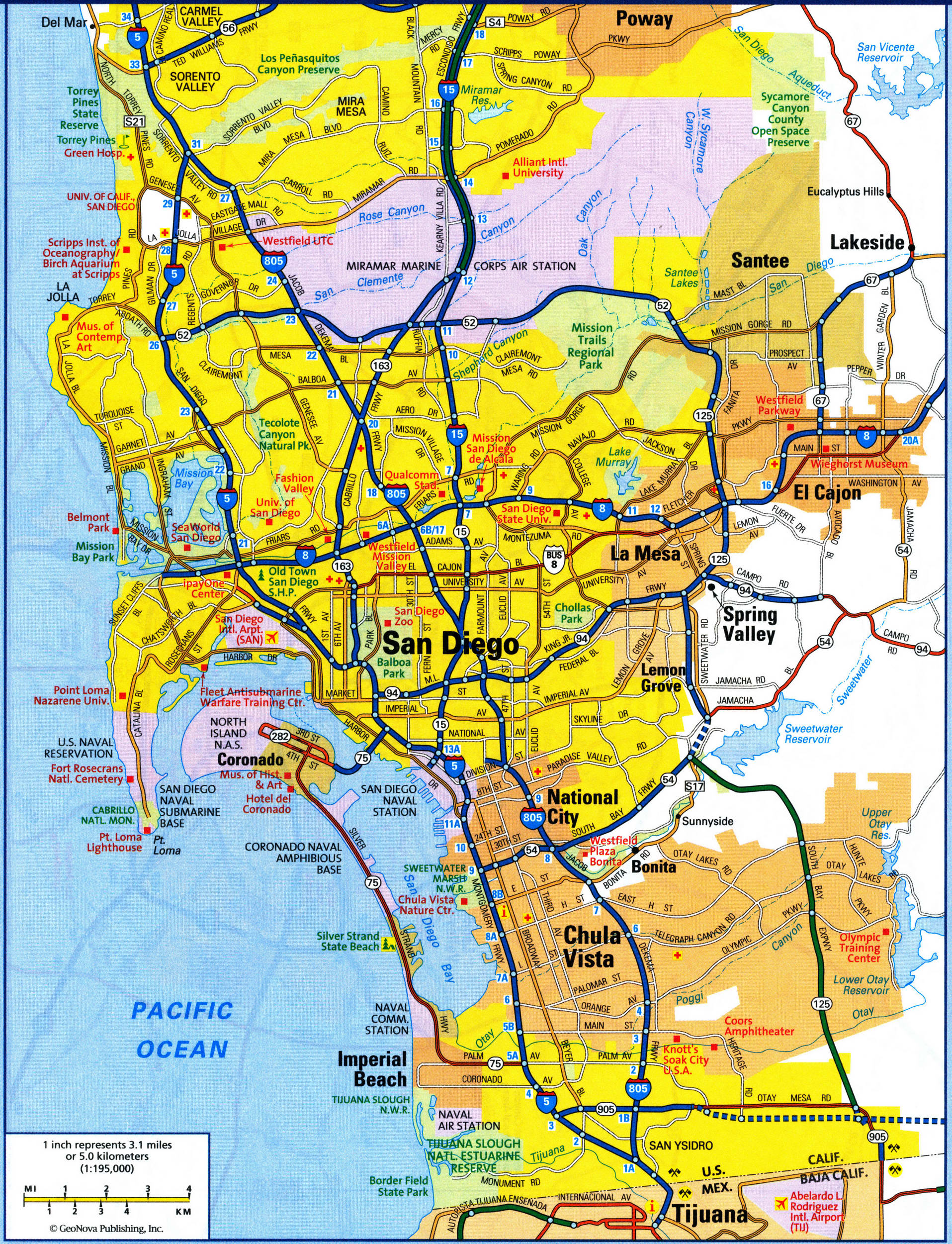 map of San Diego city