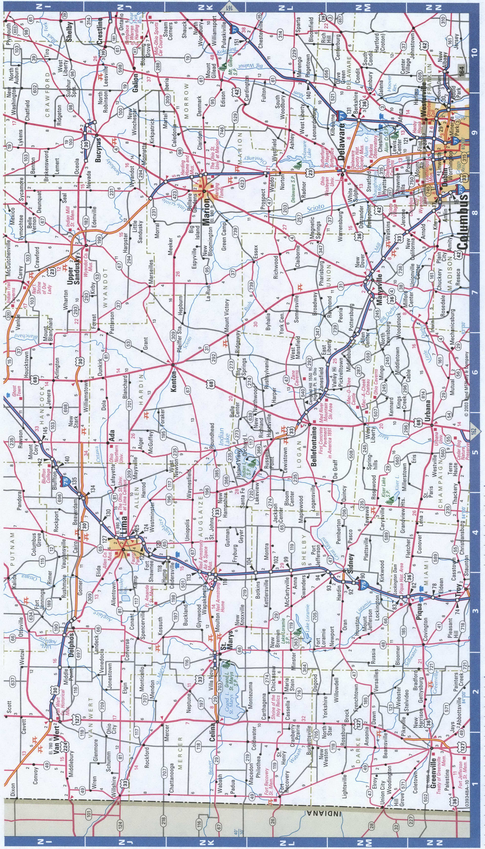 NorthWest Ohio detailed map