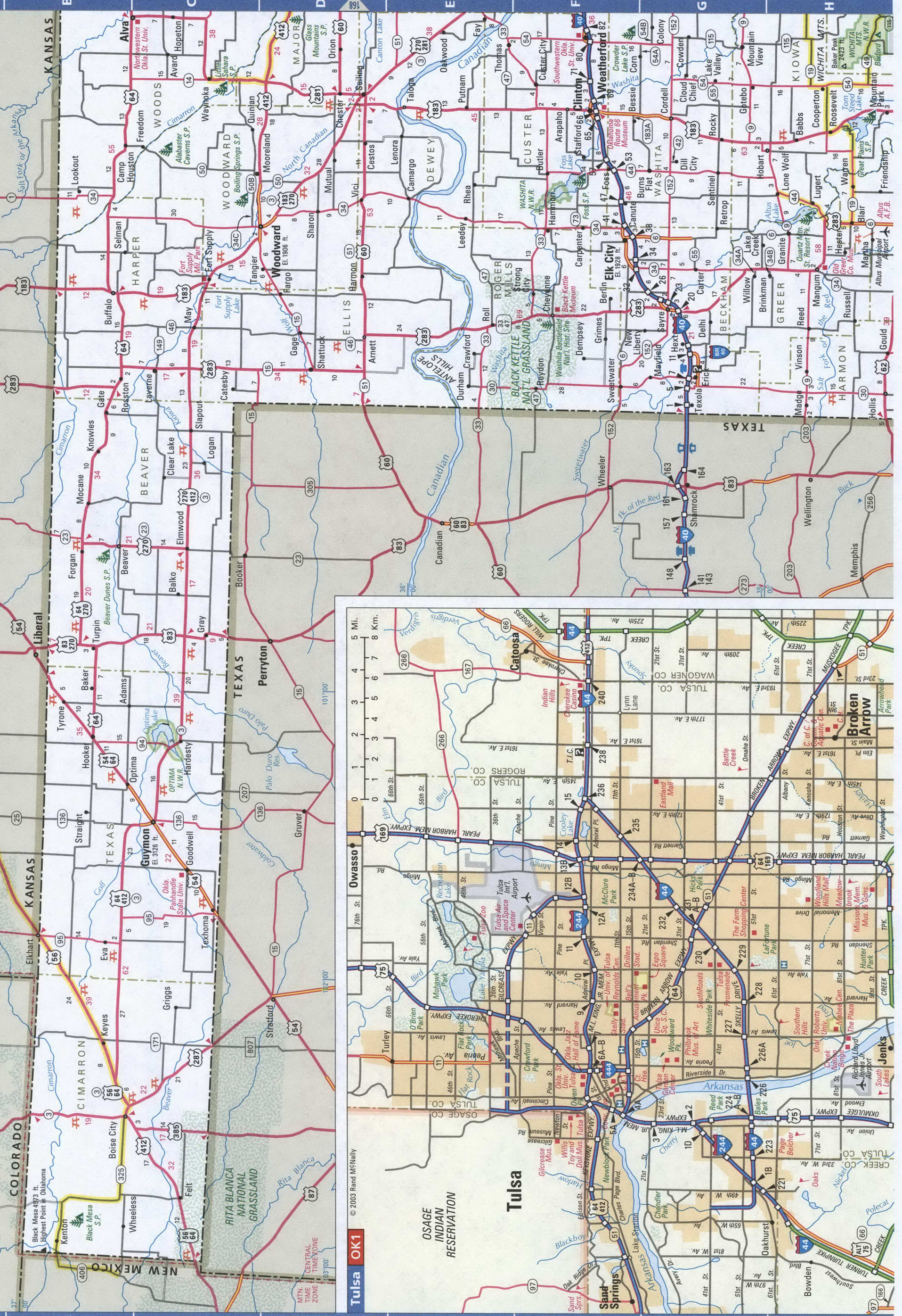 West Oklahoma map