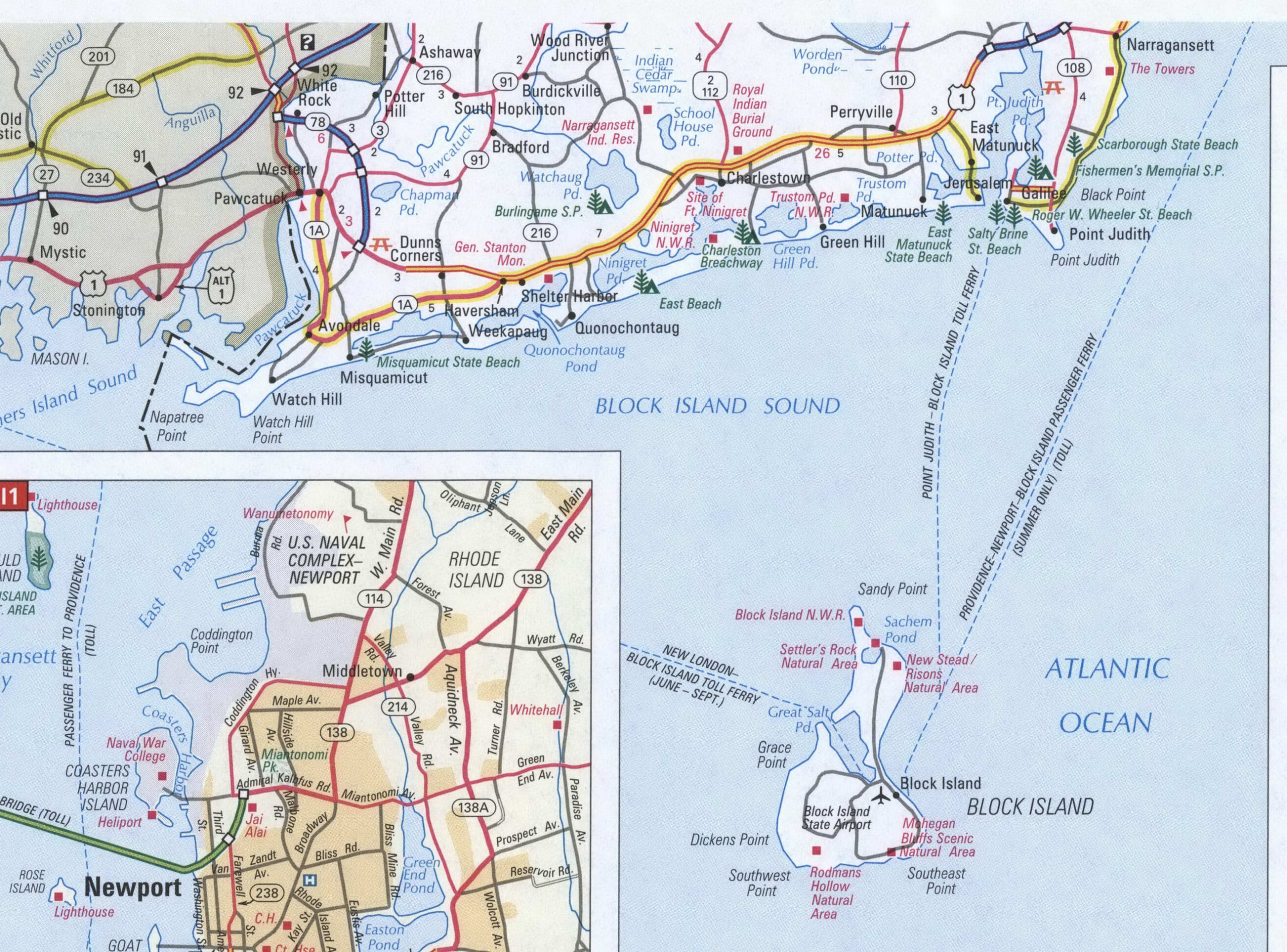 Rhode Island detailed map