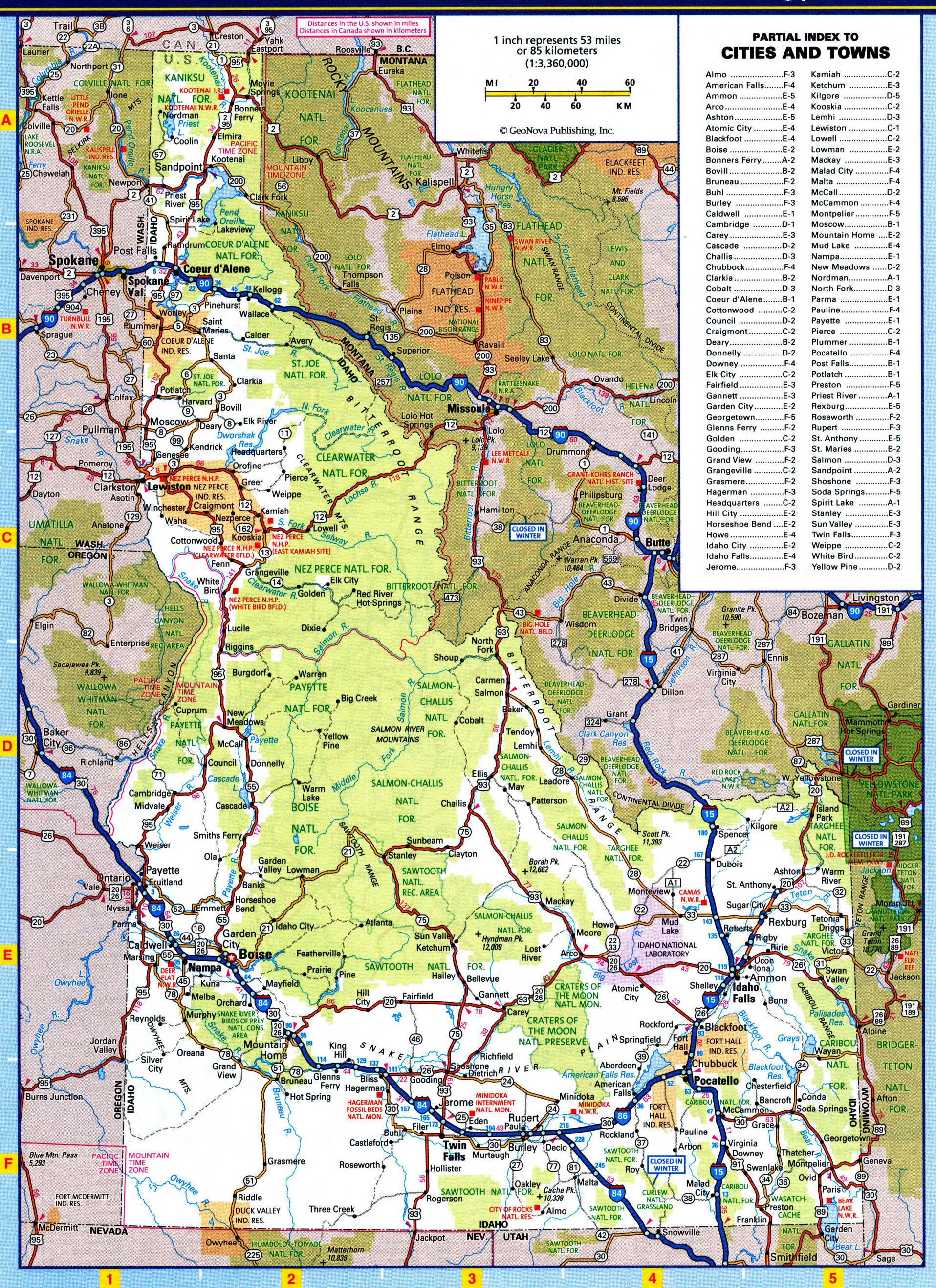 Idaho highways map