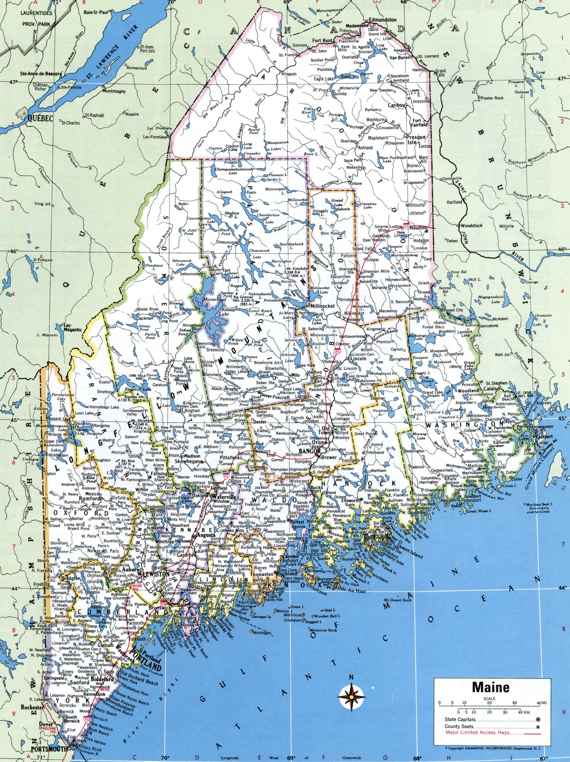 Maine counties map