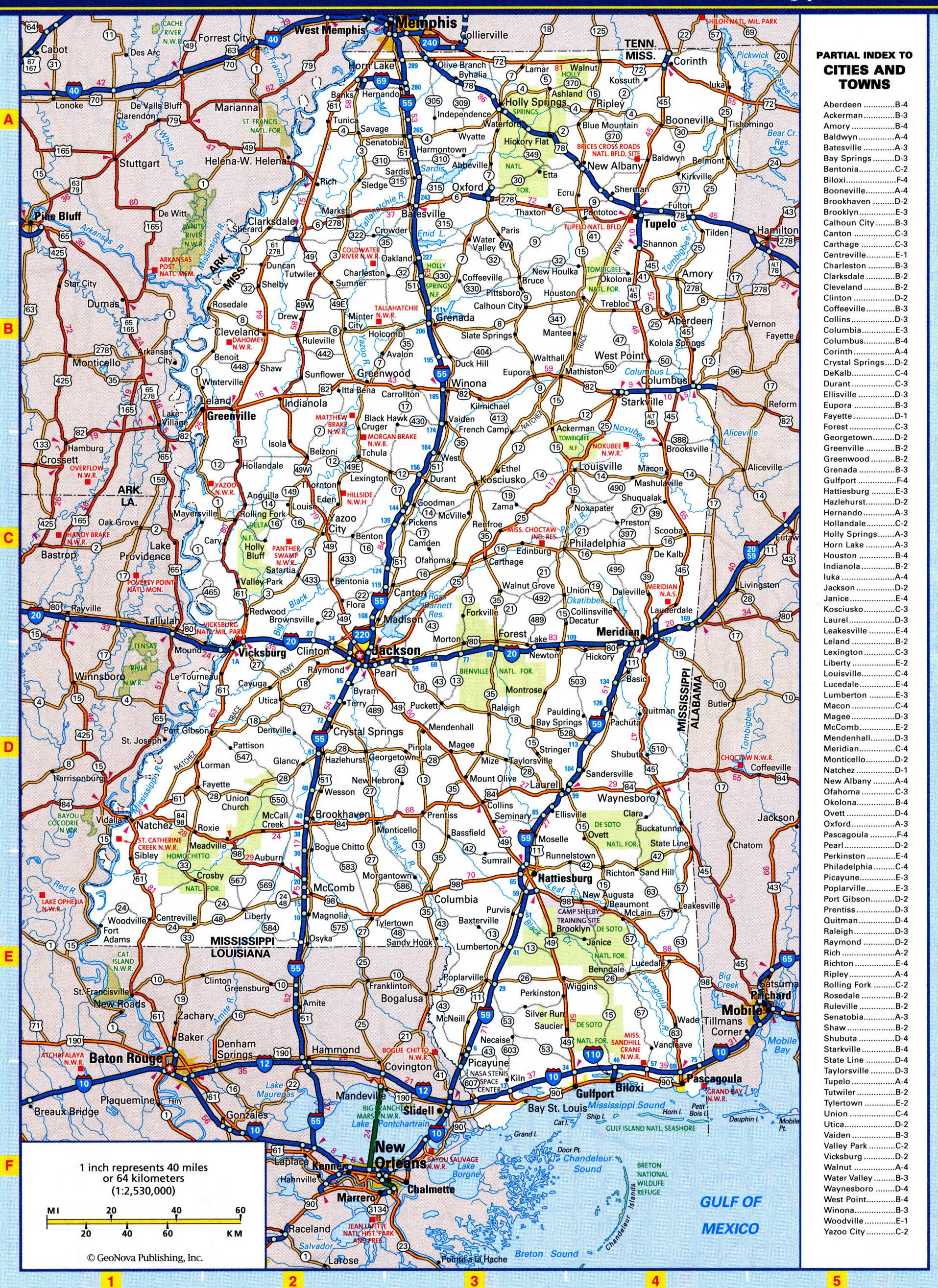 Mississippi highways map