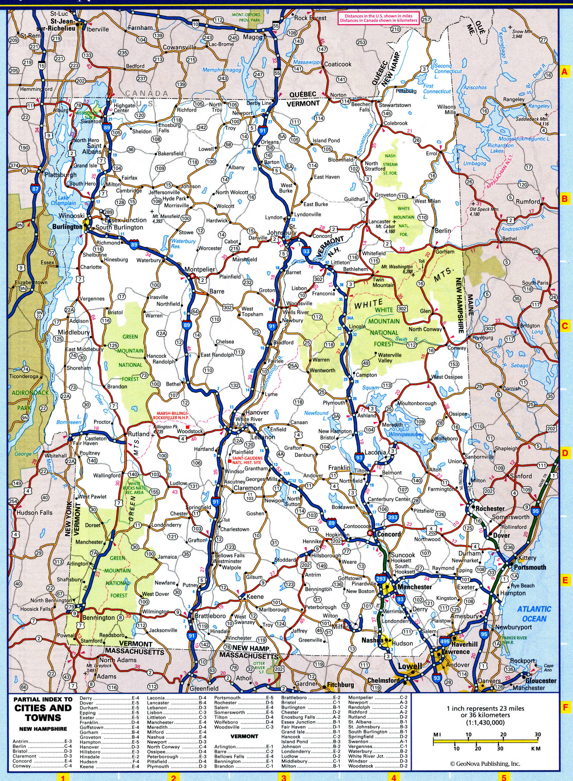 New Hampshire highways map