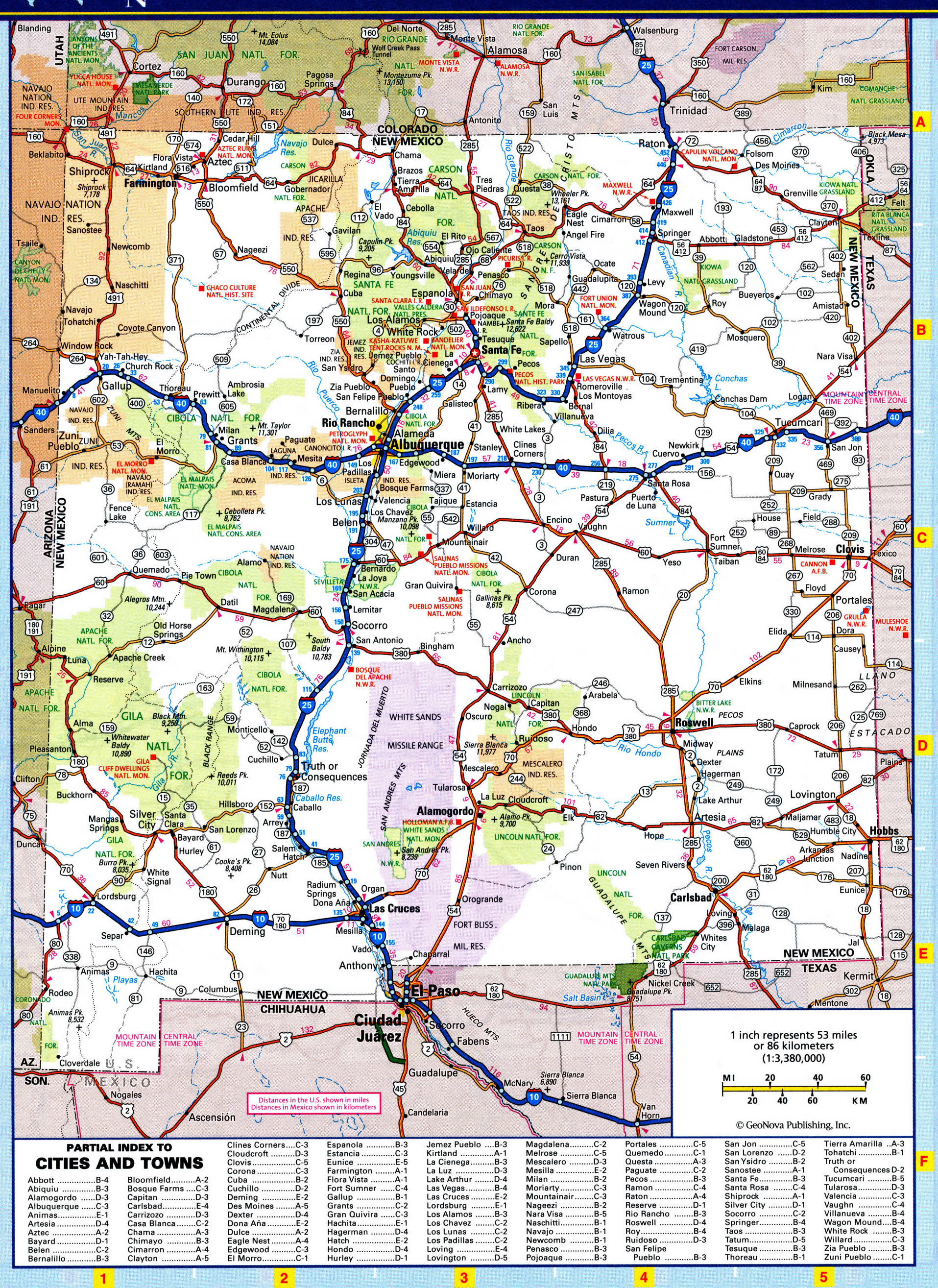 New Mexico highways map