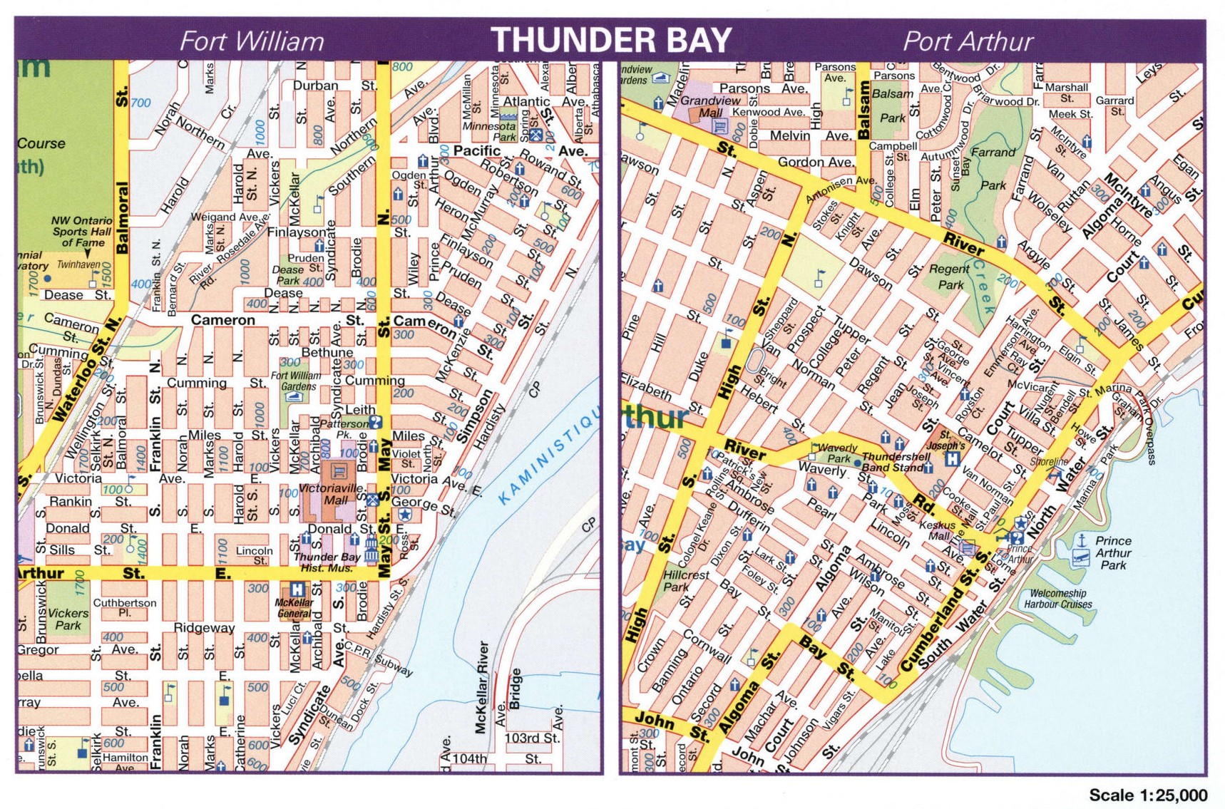 Thunder Bay city map