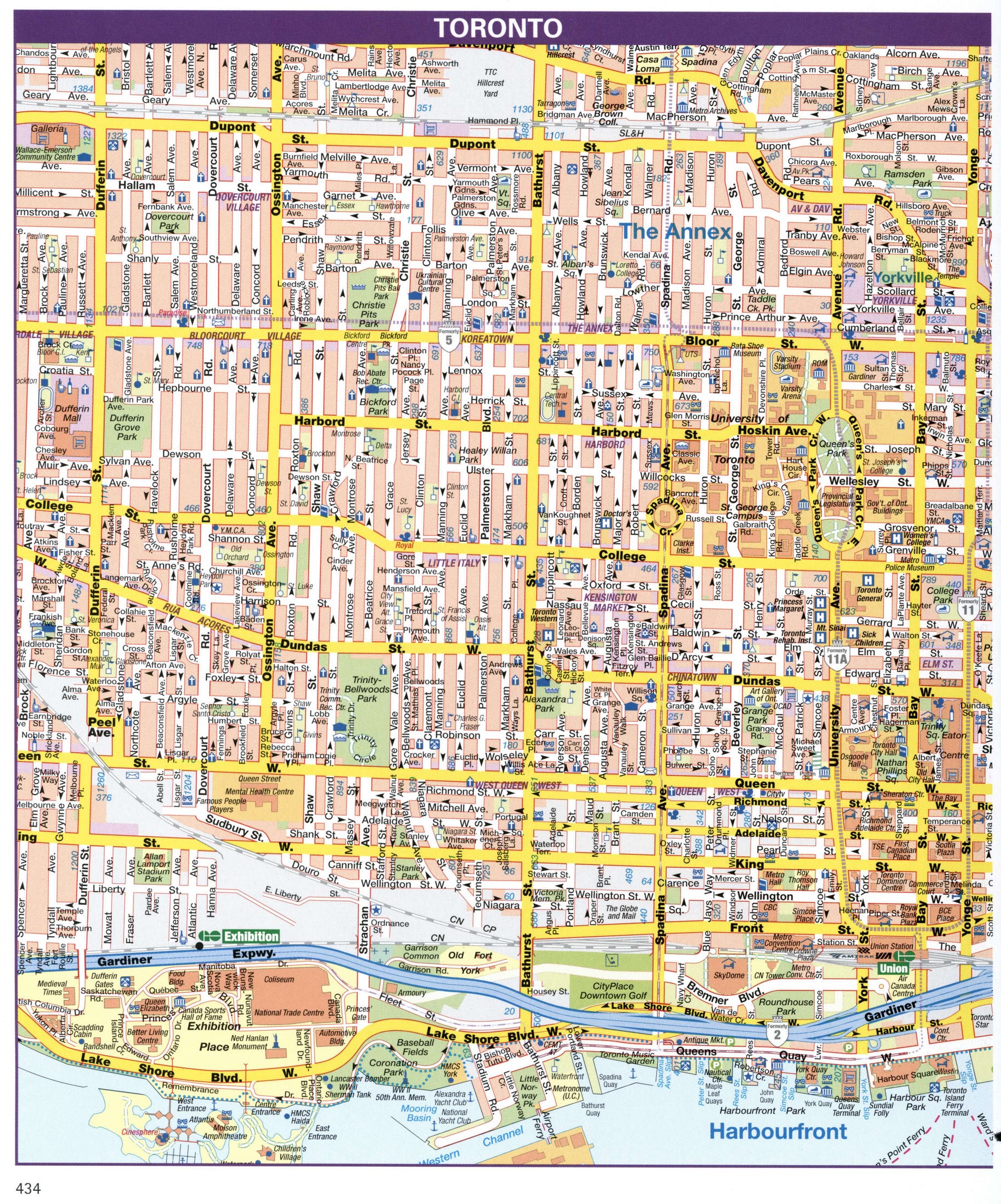 Toronto Canada City Map Printable Tourist Map Of Toronto Downtown