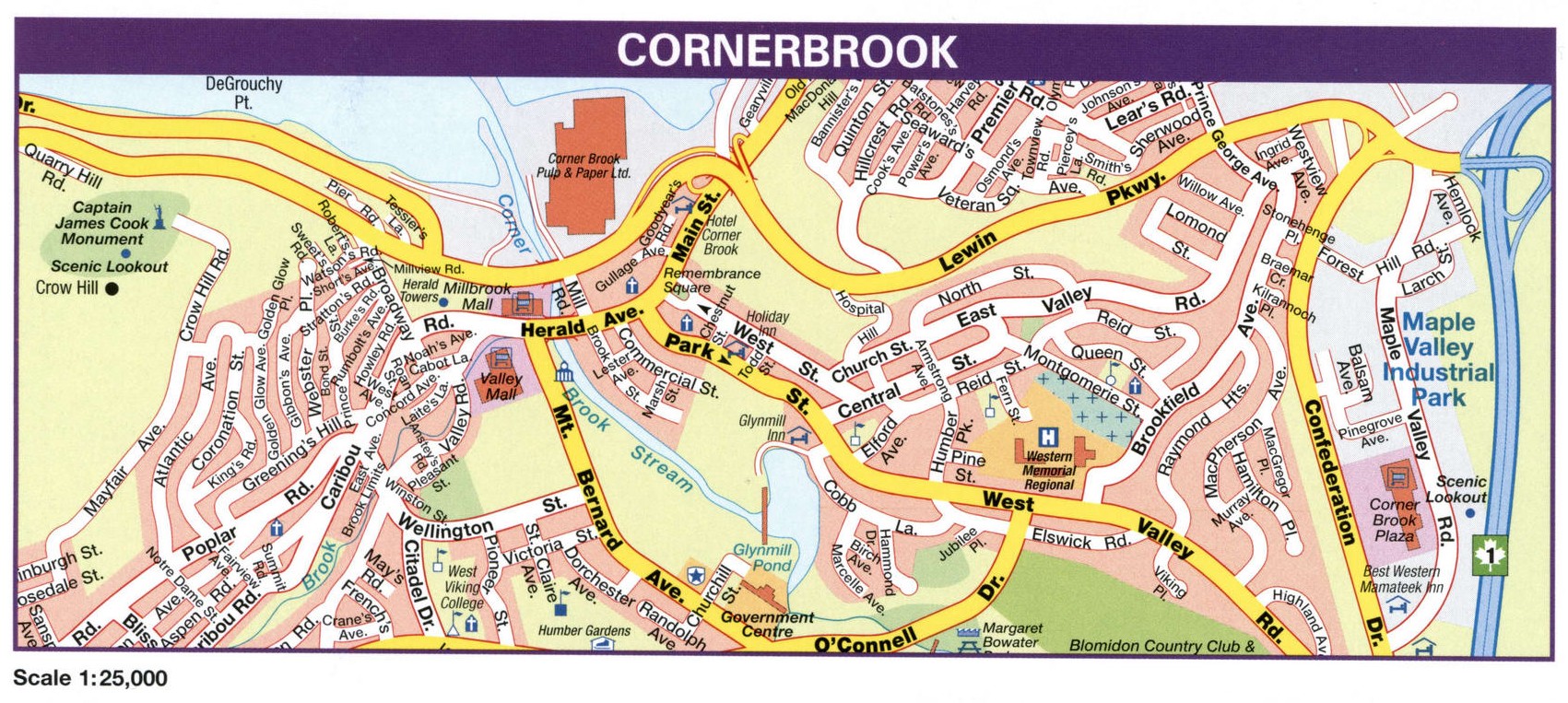 Cornerbrook city map