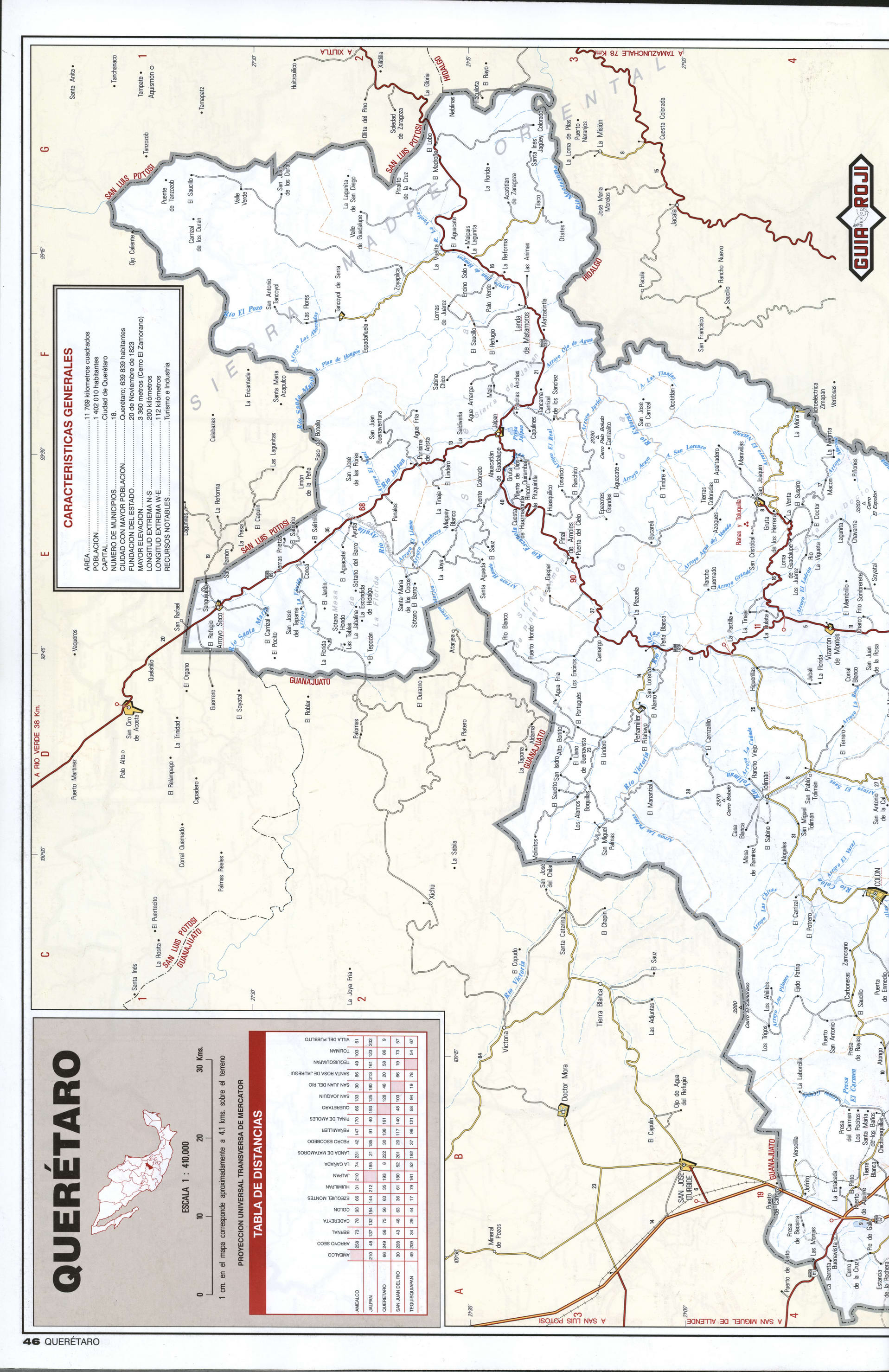 Queretaro state map northern