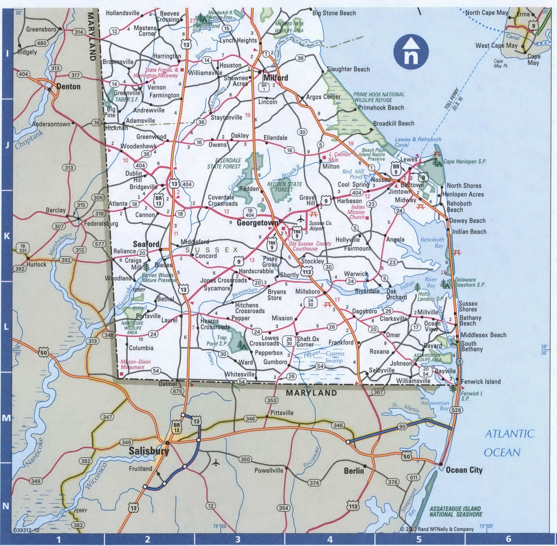 Delaware highway roads map