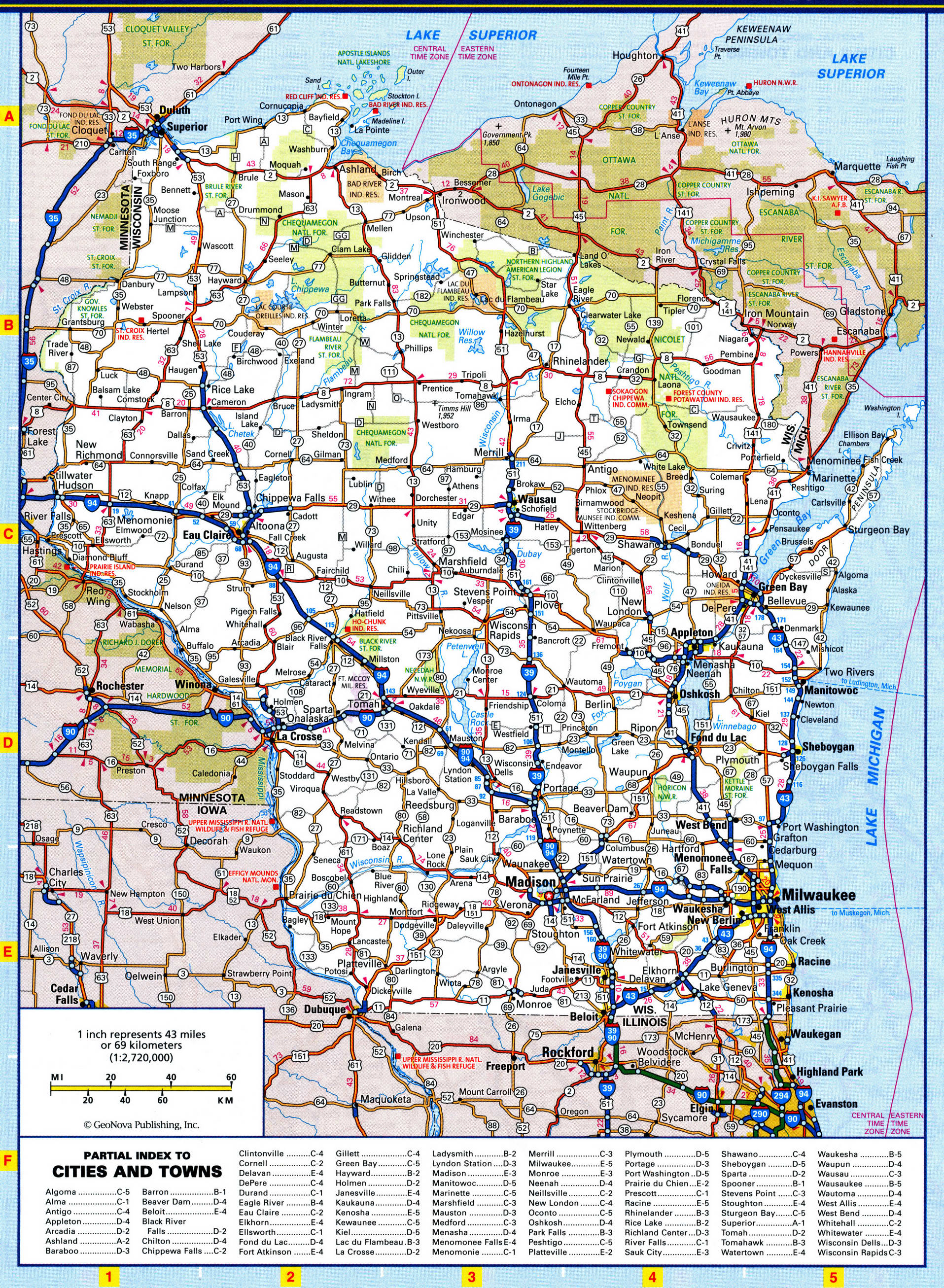 Wisconsin highways map