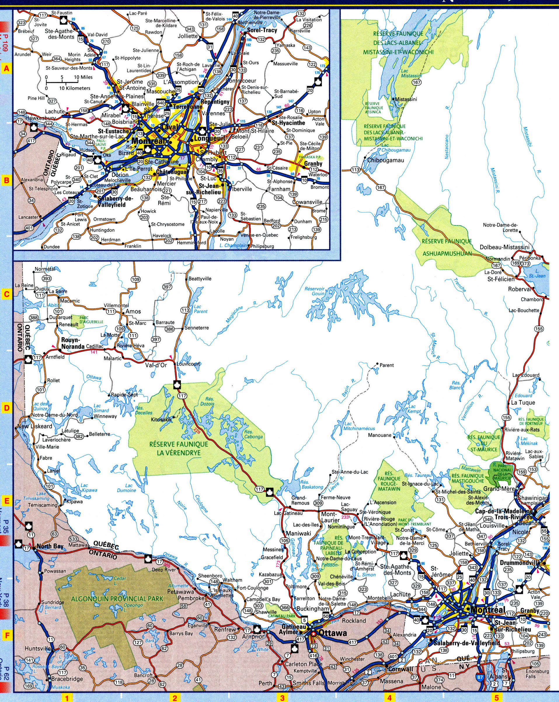Quebec highways map 