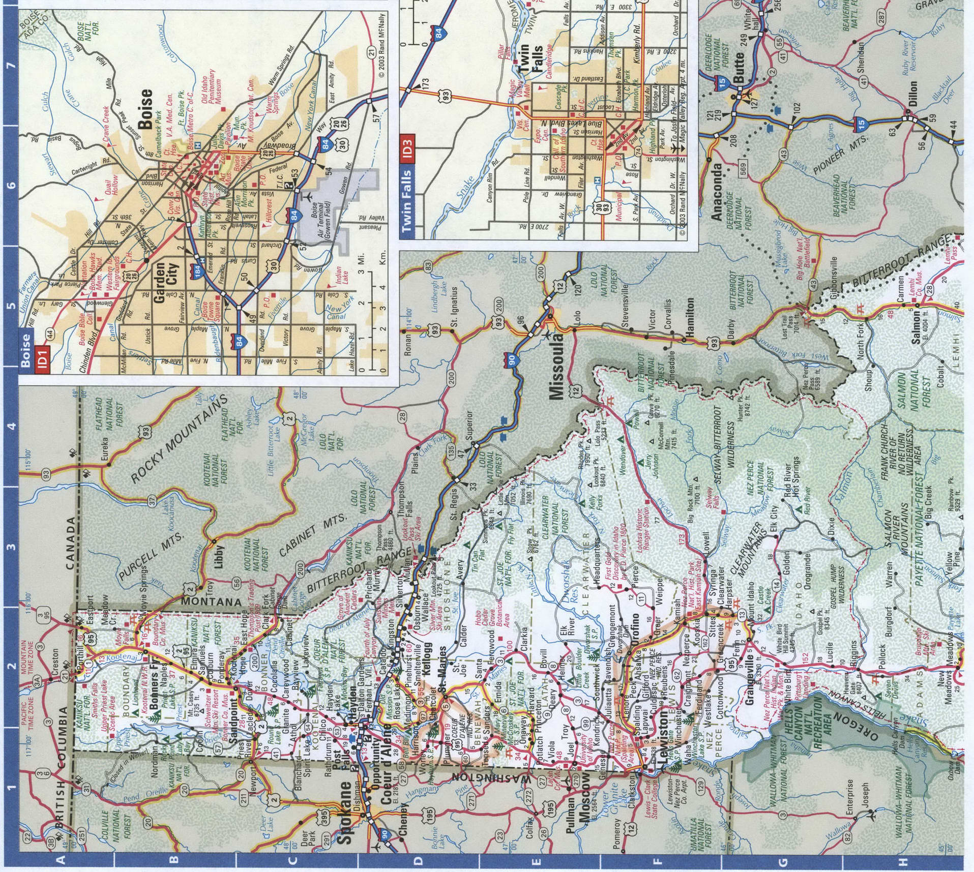 Idaho roads map