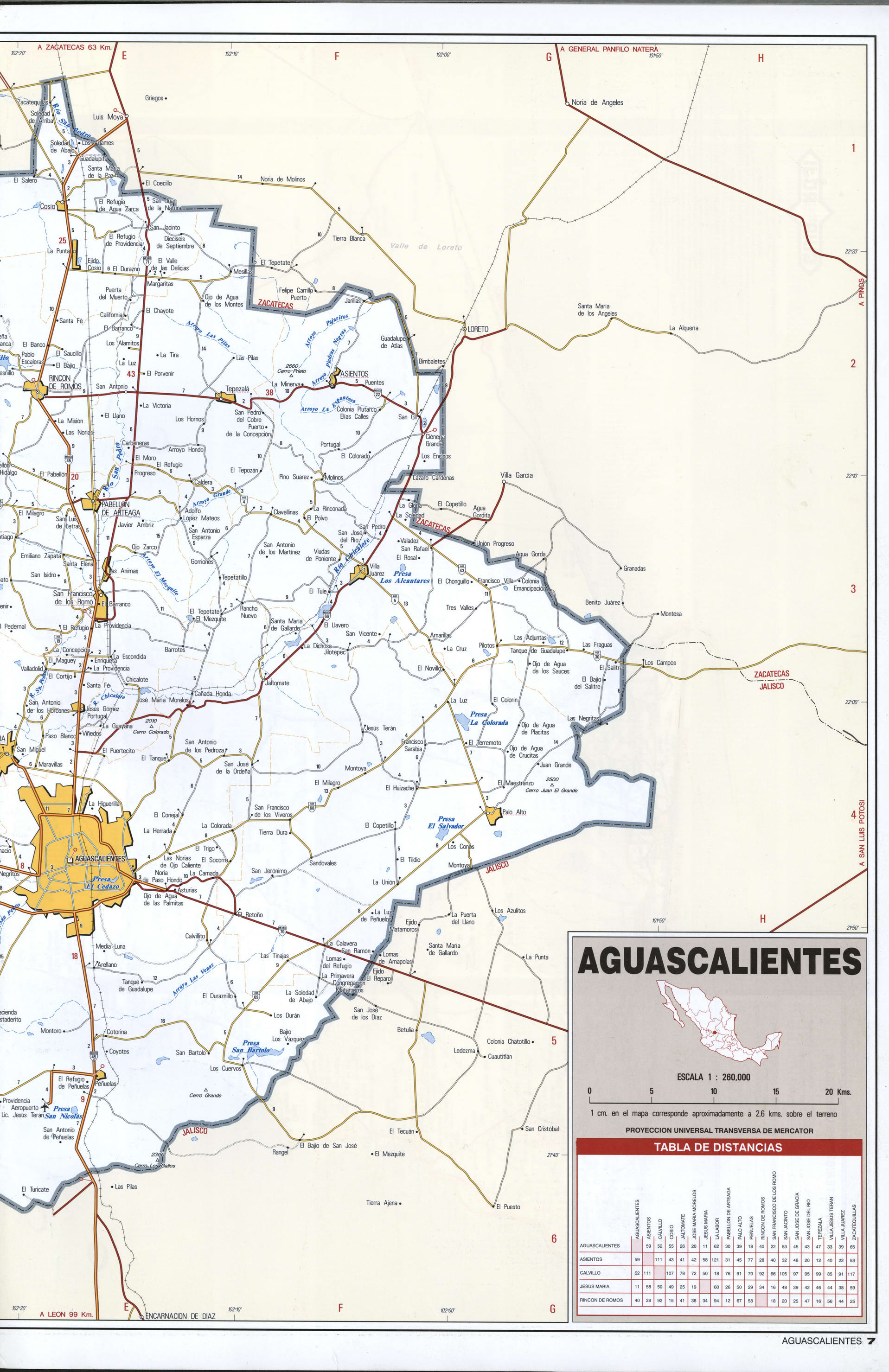 Aguascalientes state map east