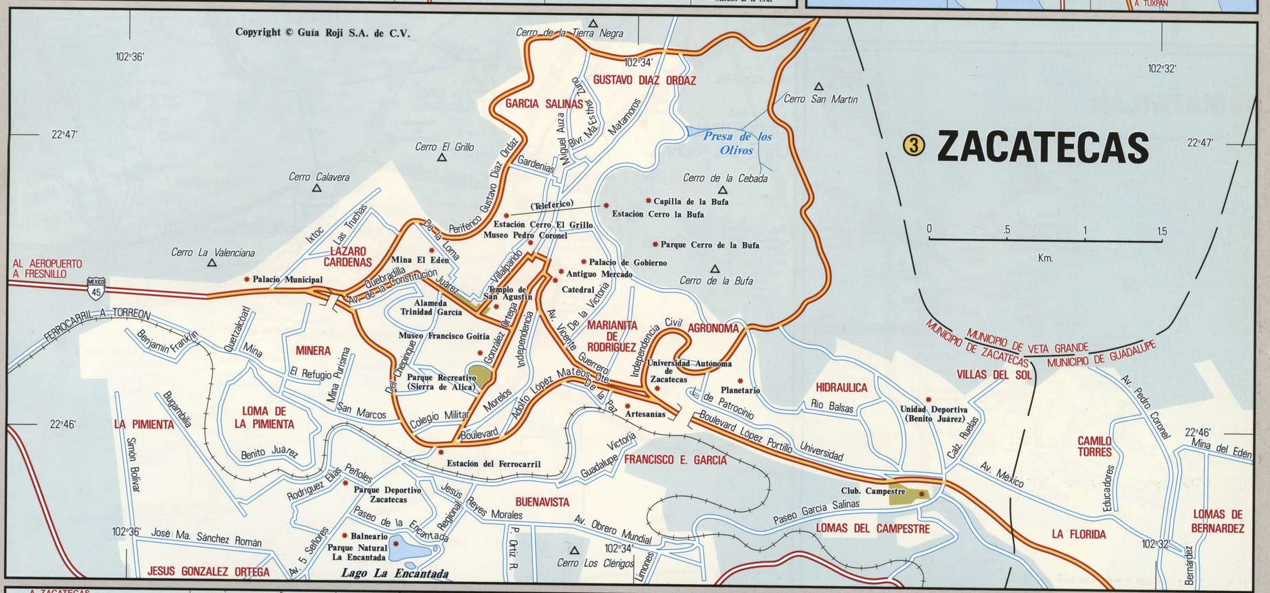 Zacatecas city map