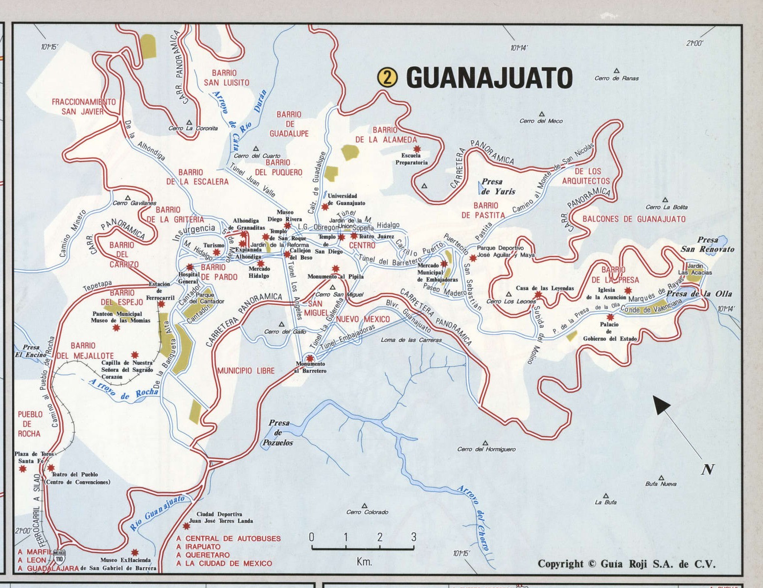 Guanajuato city map
