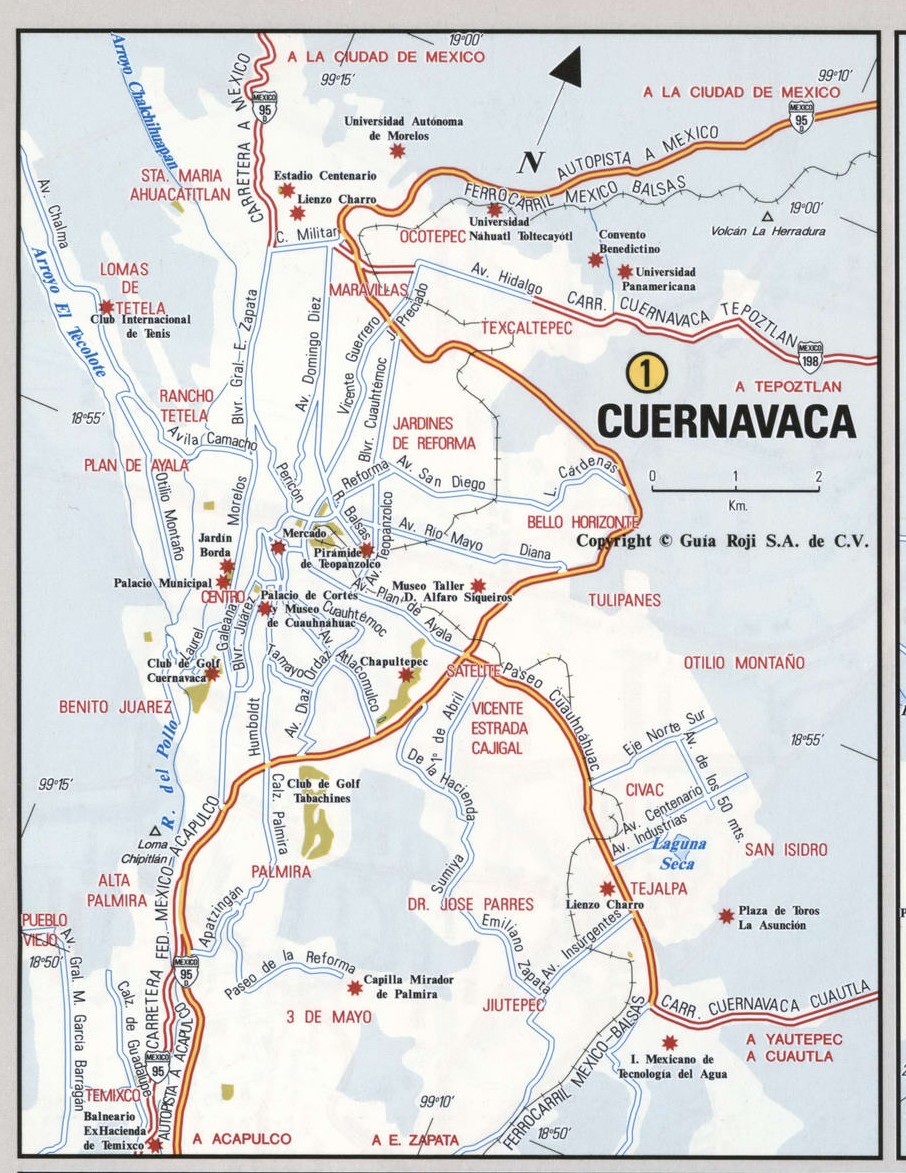 Cuernavaca city map