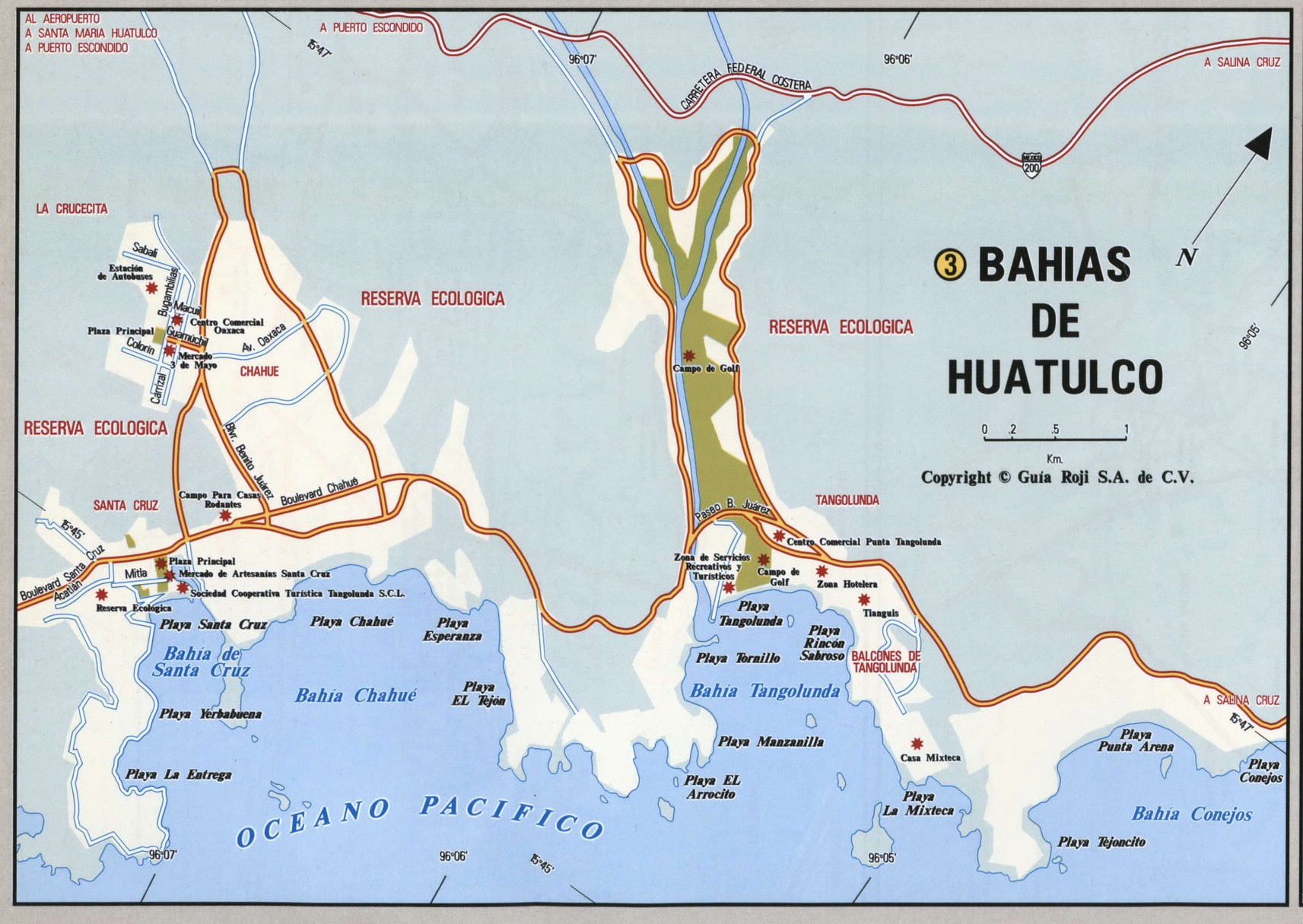 Bahias de Huatulco city map