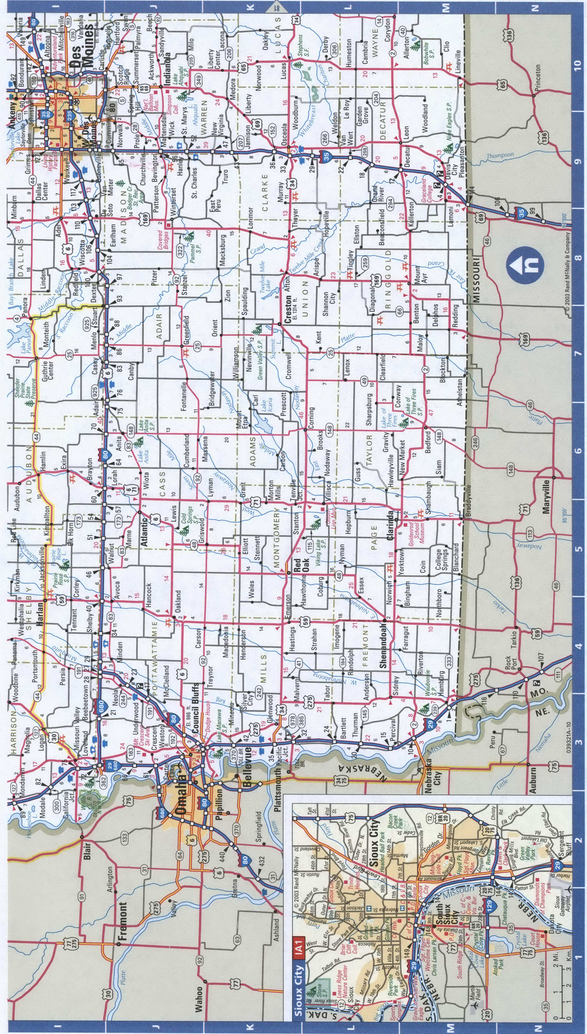 Western Iowa map