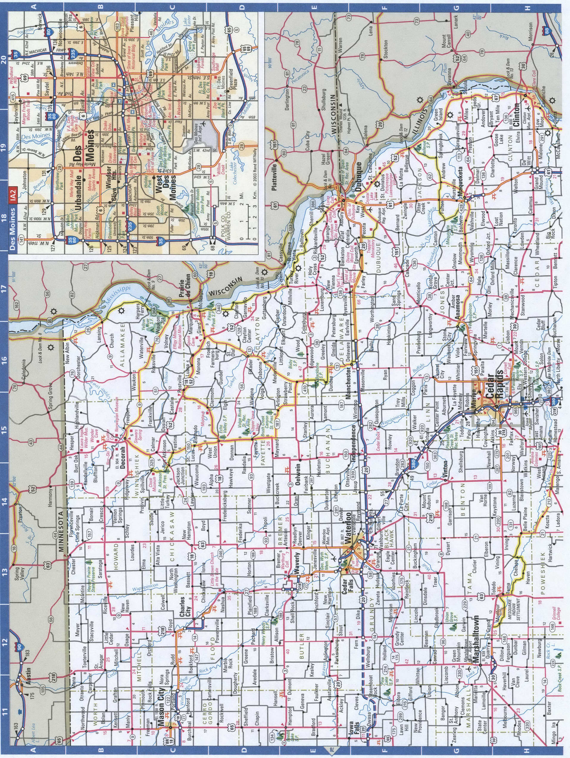 East Iowa map