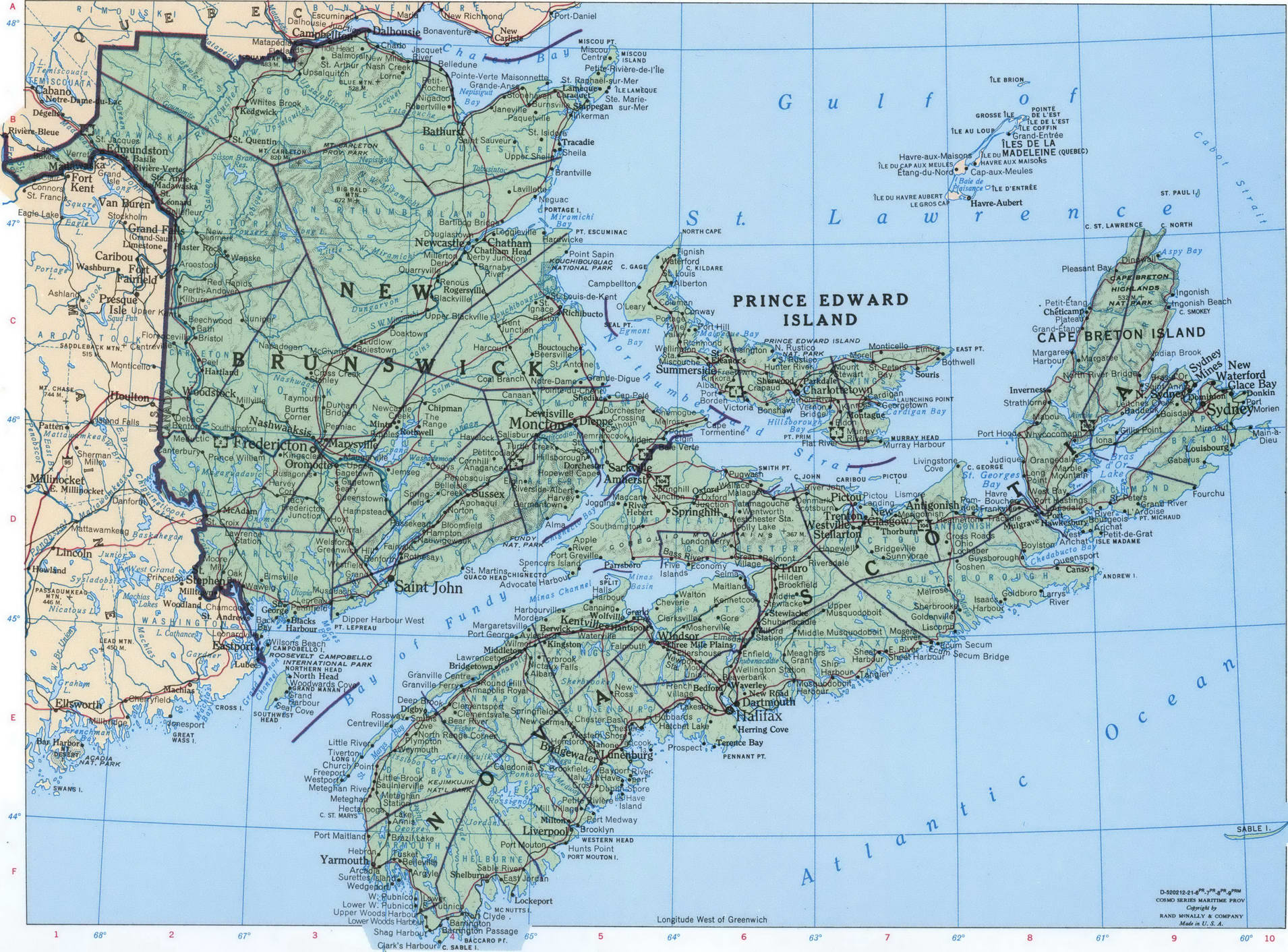Nova Scotia geographic map