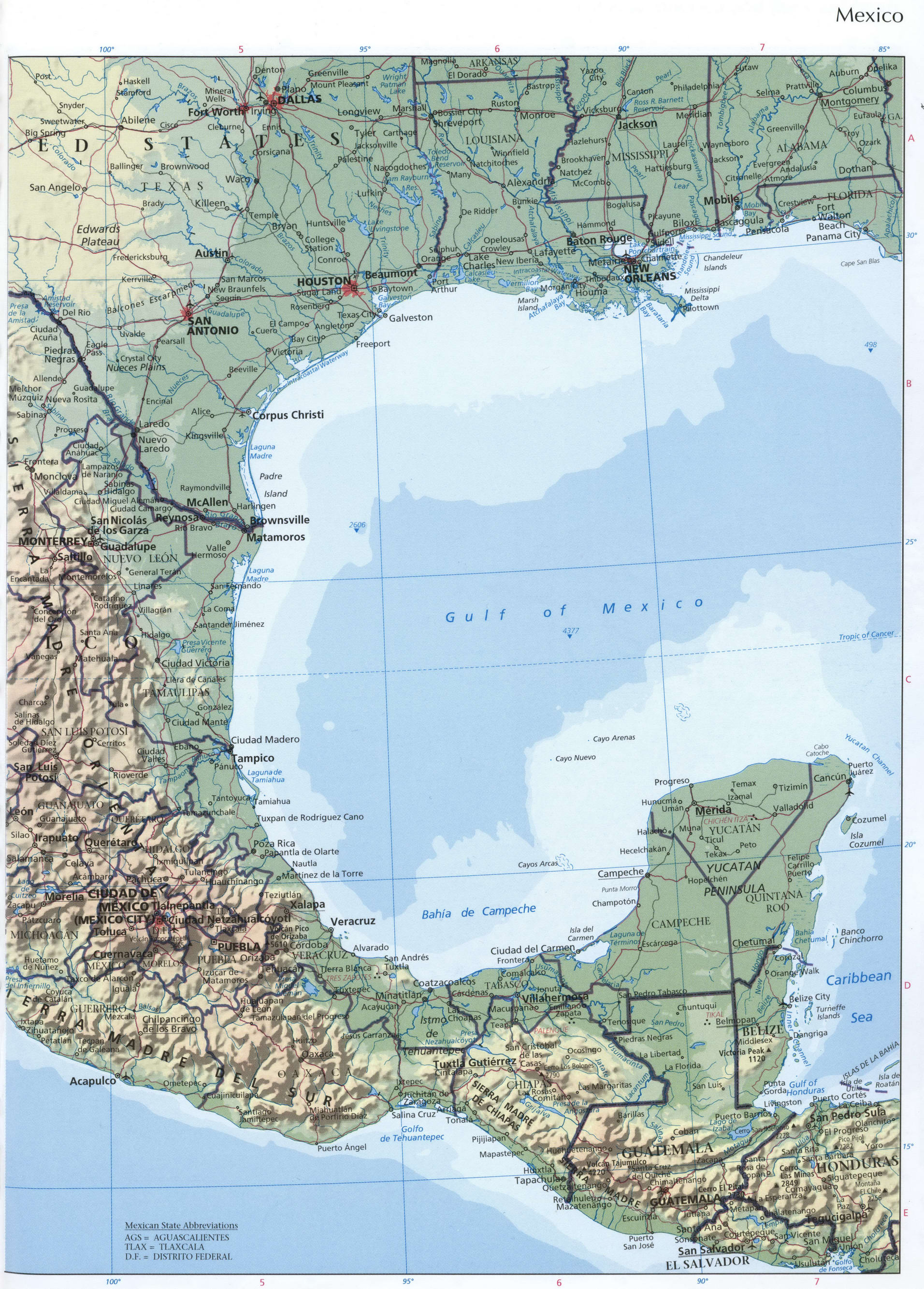 Mexico Atlantic coast map