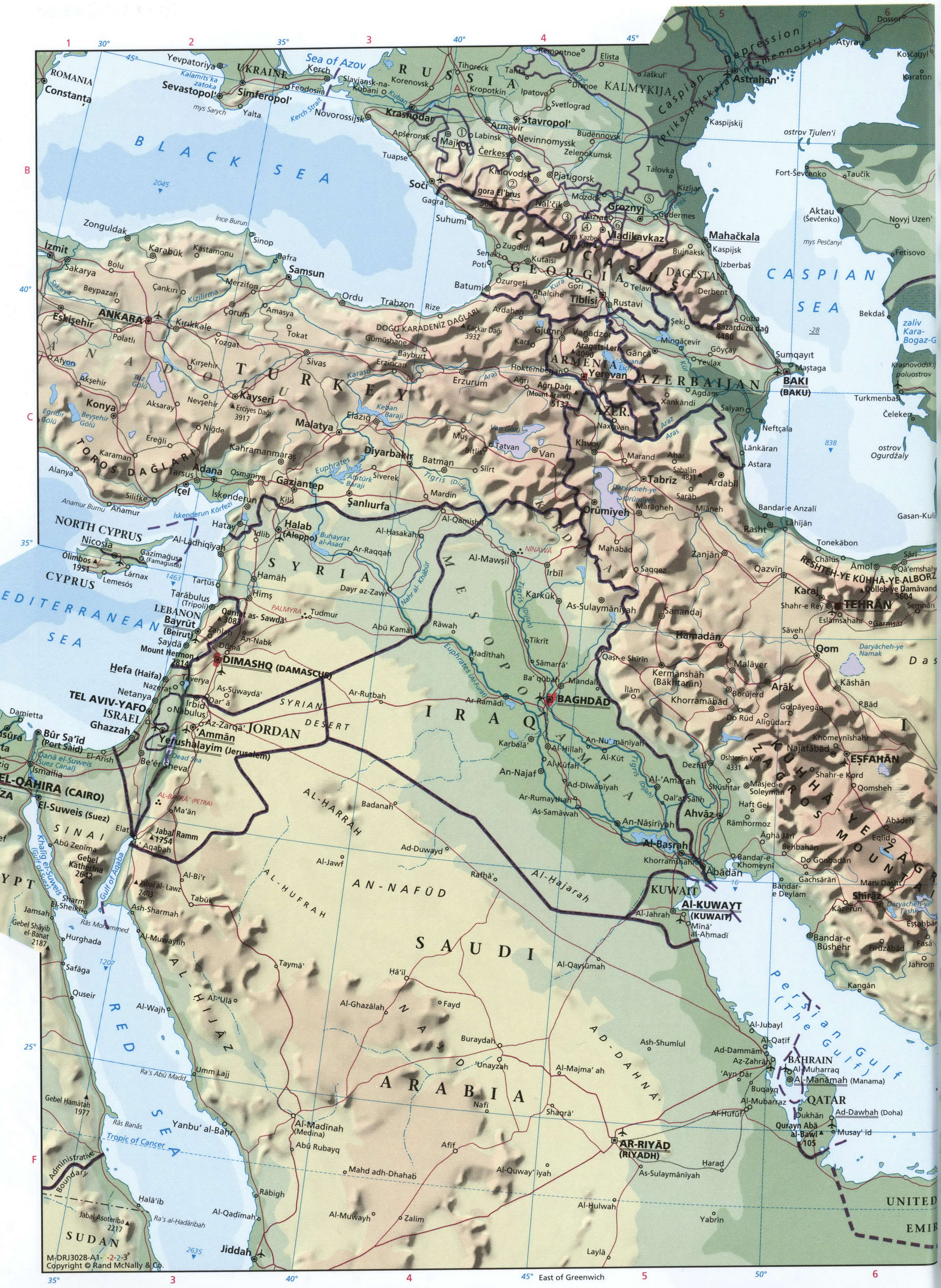 The Middle East map