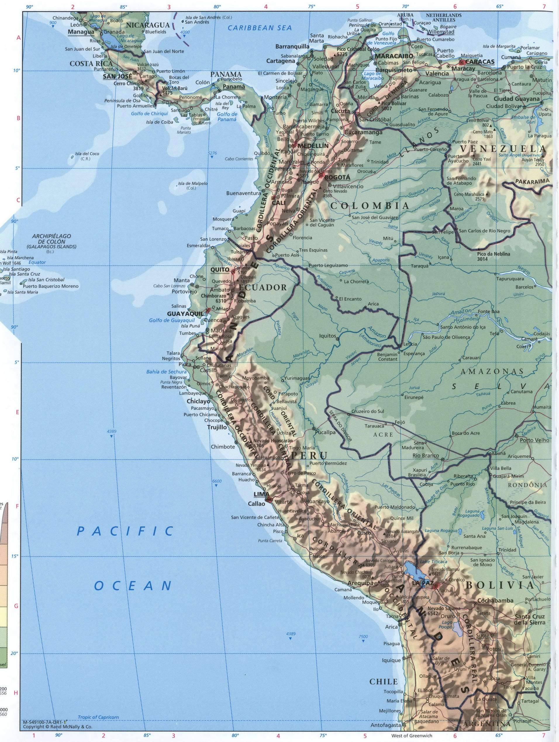 South America map Northern half