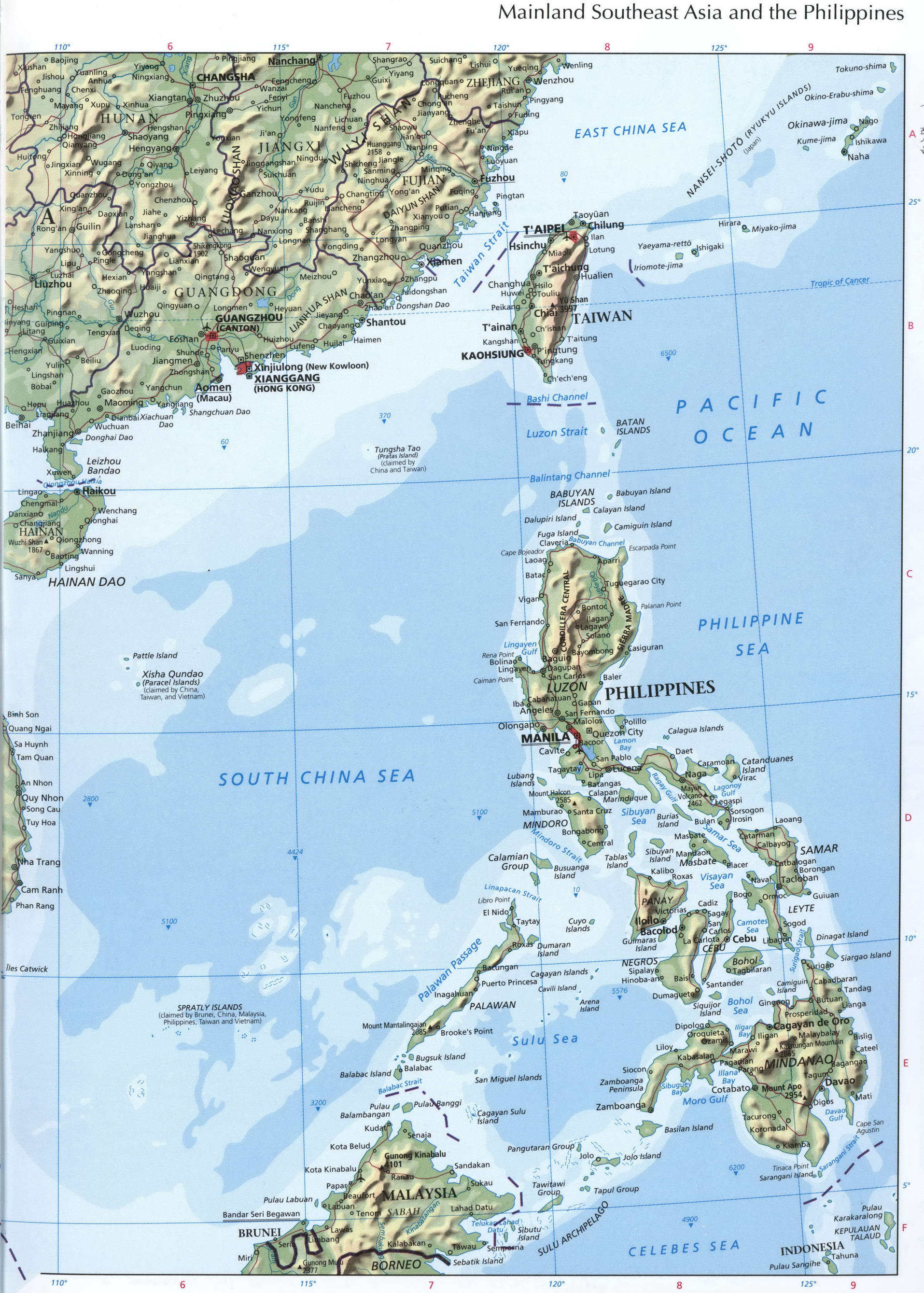 Mainland Southeast Asia and Philippines map