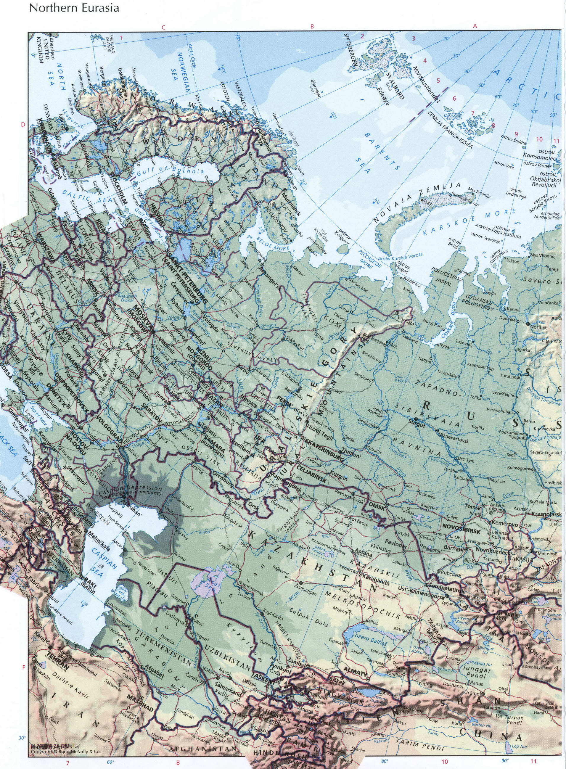 map of russia and northern eurasia