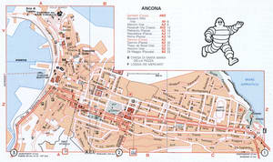 Map of Ancona with historical landmarks