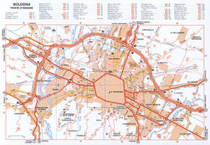 Map of Bologna with historical landmarks