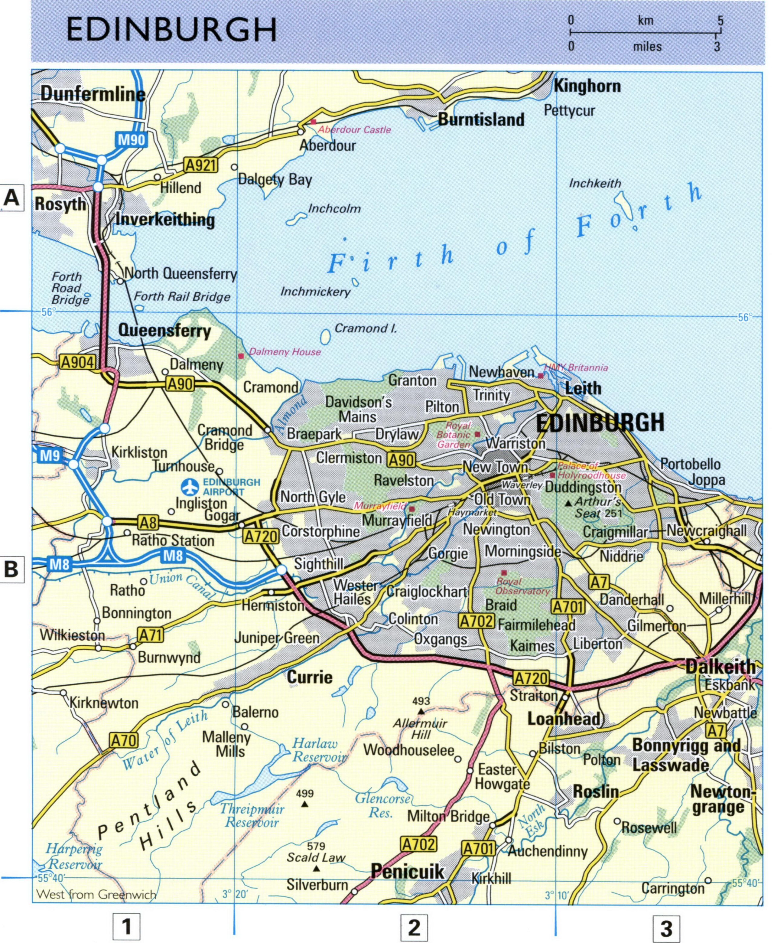 Edinburgh highway map