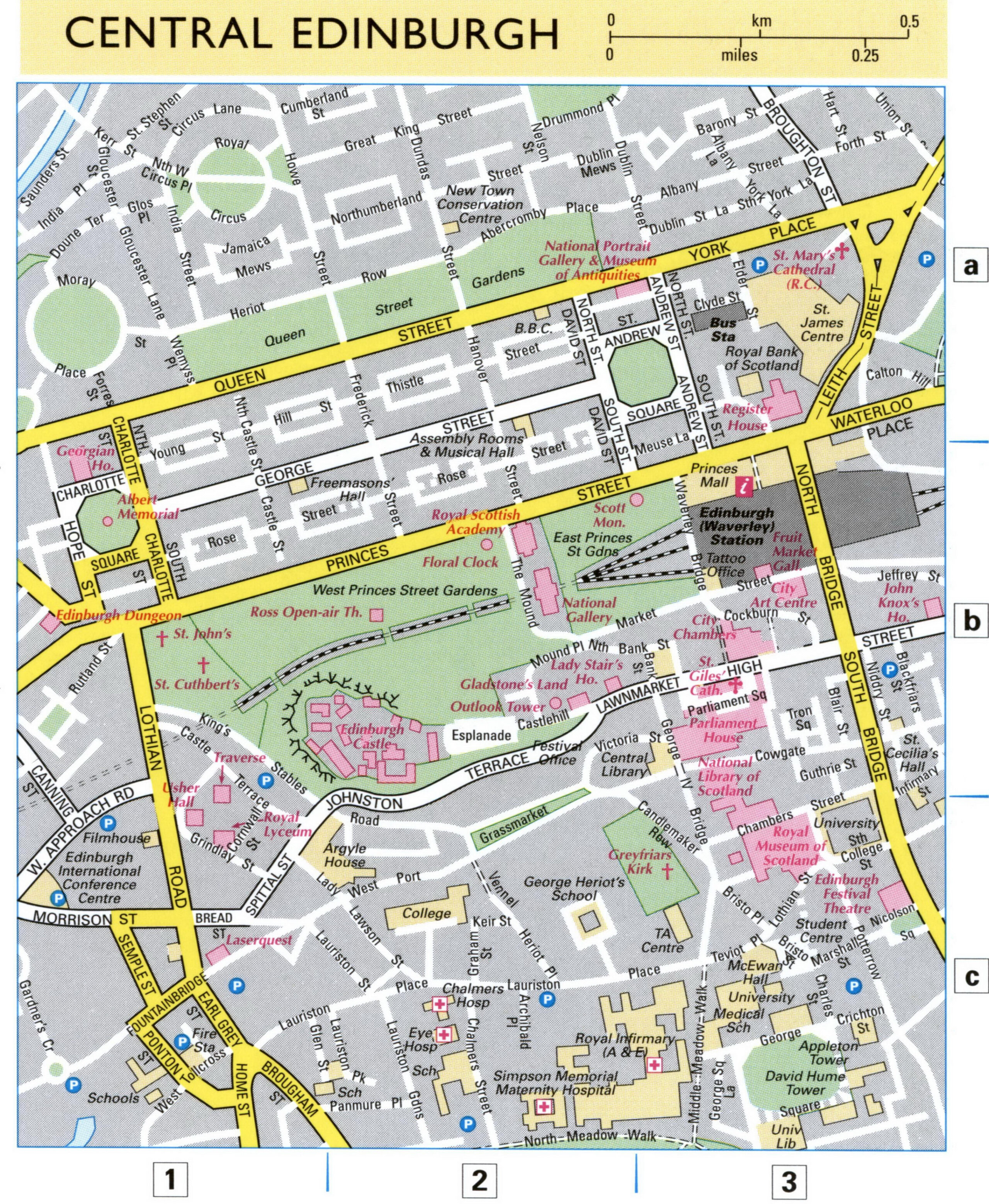 Map of the center of Edinburgh