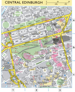 Map of the center of Edinburgh