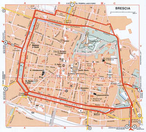 Map of Brecia with historical landmarks