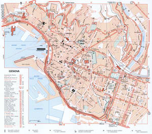 Genova map center with sights
