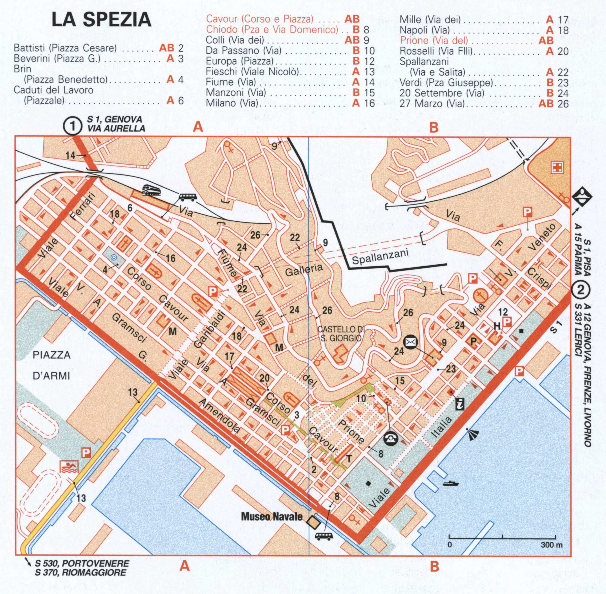 La Spezia (Italy) tourist map
