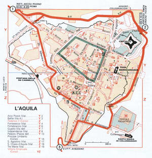L'Aquila (Italy) tourist map