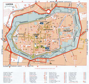 Lucca (Italy) tourist map 