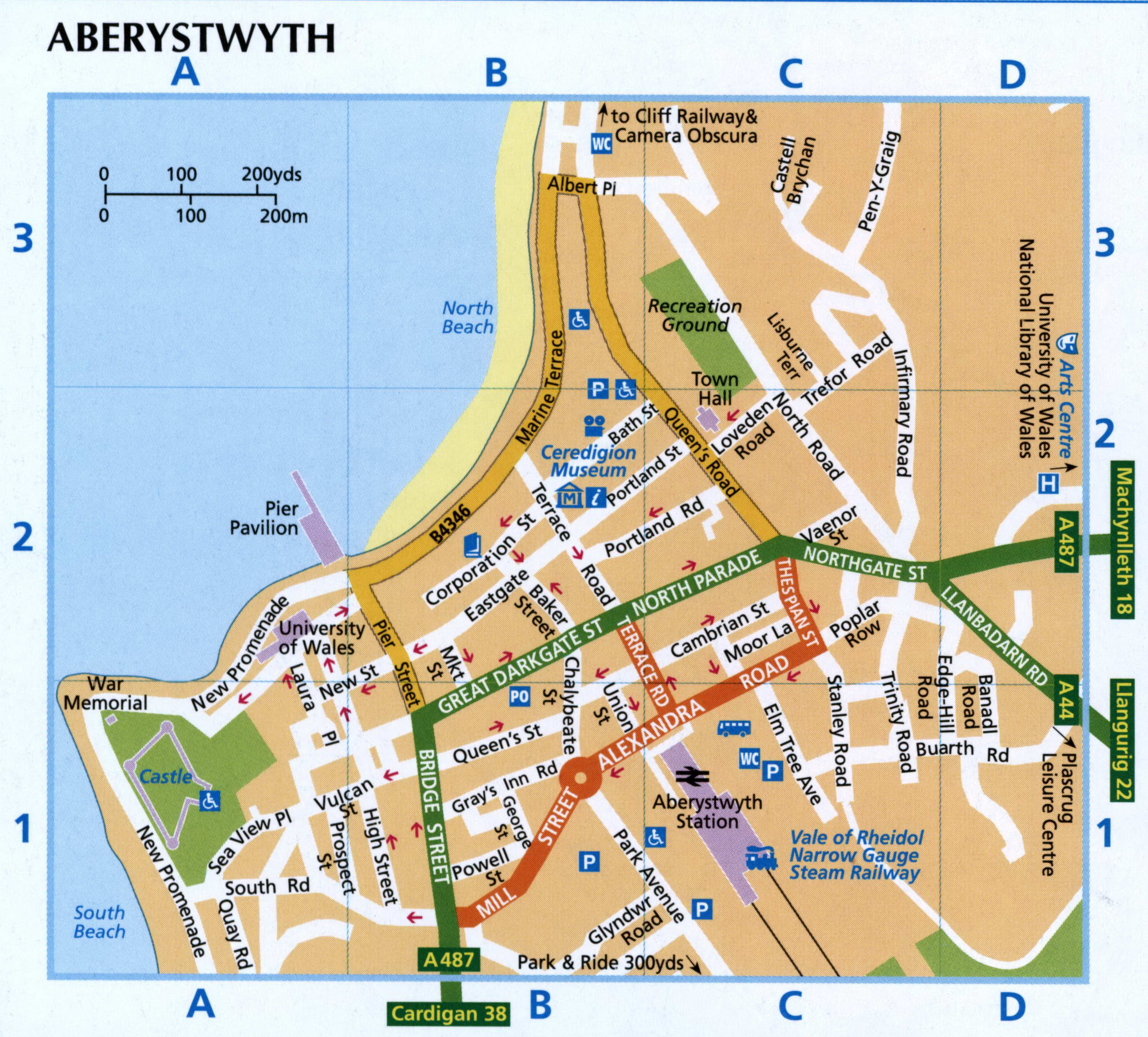 Aberystwyth tourist map