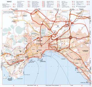 Napoli tourist map with interesting places