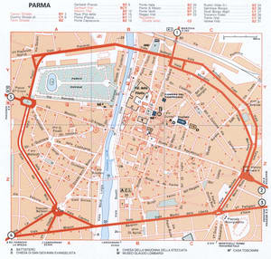 Map of Parma (Italy) with sights