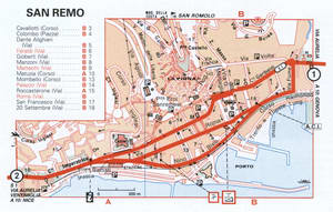 Map of San Remo with historical landmarks