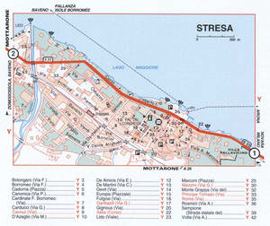 Map of Stresa with historical landmarks
