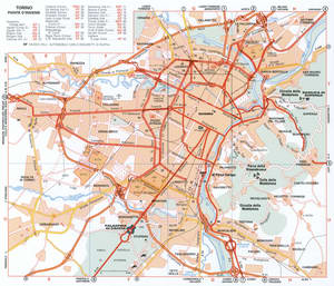 Map of Torino with historical landmarks
